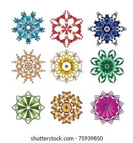 Flower-like decorative snowflakes