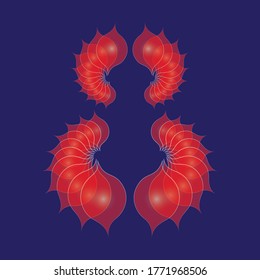 Flowerlike pattern on dark blue background