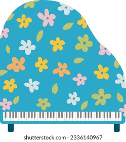 The flower-patterned piano was expressed as an illustration