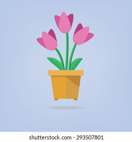 flowerpot in flat design