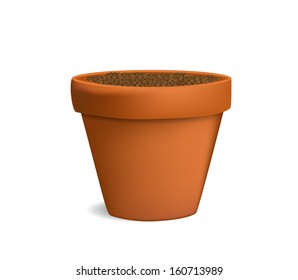 flowerpot with ground vector illustration