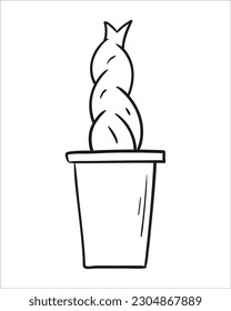 flowerpot. Hand drawn vector illustration