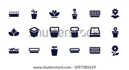 Flowerpot icon. collection of 18 flowerpot filled icons such as pot for plants, plant in pot. editable flowerpot icons for web and mobile.