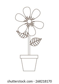 flowerpot icon design, vector illustration eps10 graphic 