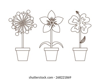 flowerpot icon design, vector illustration eps10 graphic 