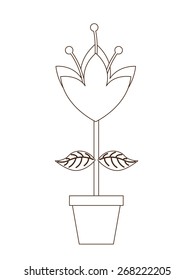 flowerpot icon design, vector illustration eps10 graphic 