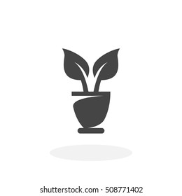 Flowerpot icon isolated on white background. Flowerpot vector logo. Flat design style. Modern vector pictogram for web graphics - stock vector