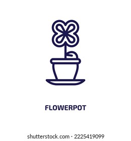 flowerpot icon from nature collection. Thin linear flowerpot, plant, gardening outline icon isolated on white background. Line vector flowerpot sign, symbol for web and mobile