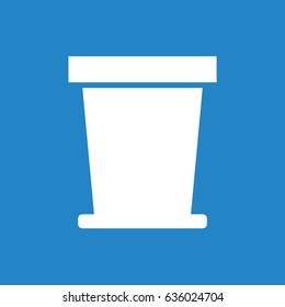 Flowerpot icon on blue background