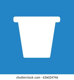 Flowerpot icon on blue background