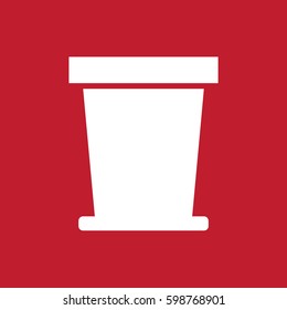 Flowerpot icon on red background