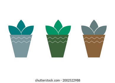 icono de flowerpot en fondo blanco, ilustración vectorial