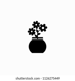 Flowerpot icon. Simple vector illustration. Flowerpot concept symbol design.
