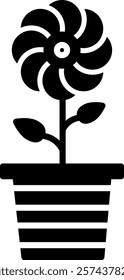 Flowerpot Icon Symbol Art Sign