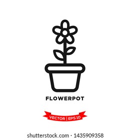 flowerpot icon in trendy flat style