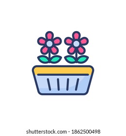 Flowerpot icon in vector. Logotype