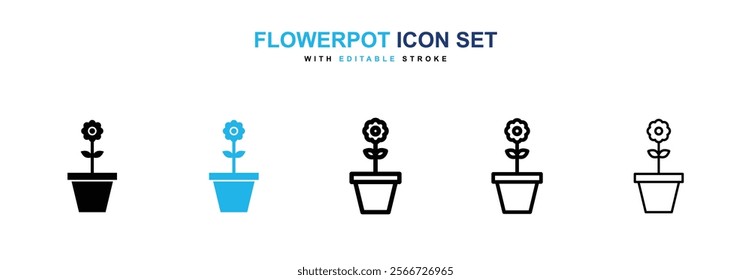 Flowerpot icons vector collection pack.