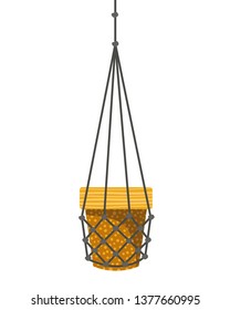 flowerpot on macrame hangers icon