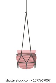 flowerpot on macrame hangers icon