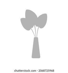 flowerpot with plants on a white background, vector illustration