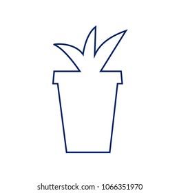 Flowerpot sign illustration. Vector. Flat style black icon on white.
