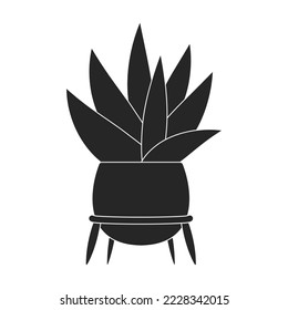 Flowerpot vector black icon. Vector illustration flowerpot on white background. Isolated black illustration icon of flower pot.