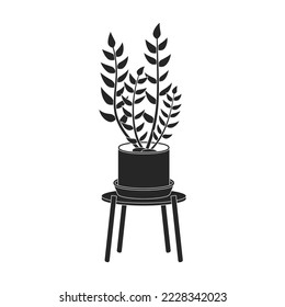 Flowerpot vector black icon. Vector illustration flowerpot on white background. Isolated black illustration icon of flower pot.