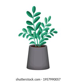 Flowerpot vector cartoon icon. Vector illustration flowerpot on white background. Isolated cartoon illustration icon of flower pot.