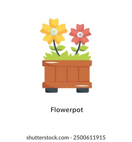 Vector de maceta Icono plano Ilustración de diseño Símbolo sobre fondo blanco EPS 10 Archivo 