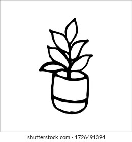 flowerpot vector line icon. Simple element illustration. flowerpot icon for your design. Can be used for web and mobile.