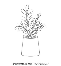 Flowerpot vector outline icon. Vector illustration flowerpot on white background. Isolated outline illustration icon of flower pot.
