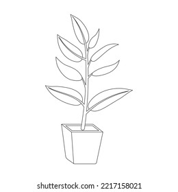 Flowerpot vector outline icon. Vector illustration flowerpot on white background. Isolated outline illustration icon of flower pot.