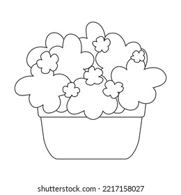 Flowerpot vector outline icon. Vector illustration flowerpot on white background. Isolated outline illustration icon of flower pot.