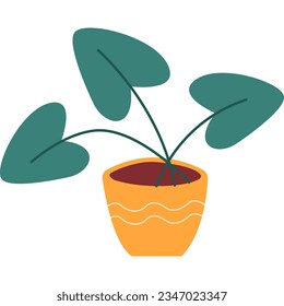 Flowerpot vector plant grows in pot icon isolated