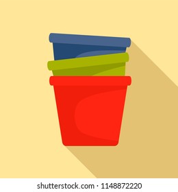 Flowerpots icon. Flat illustration of flowerpots vector icon for web design
