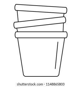 Flowerpots icon. Outline flowerpots vector icon for web design isolated on white background