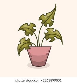 Flowerpots or Vases with Houseplants