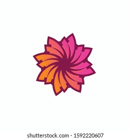 Flowers 3 logo design concept vector illustration 