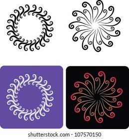 Flowers 6. Flower motif with decorative ornament, for tattoo or any design
