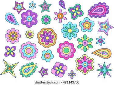 flowers  70s vector