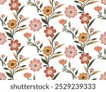 flowers abstract art. seamless pattern for decorating all fashion designs, fabrics, wallpapers and prints. on a white background