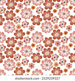flowers abstract art. seamless pattern for decorating all fashion designs, fabrics, wallpapers and prints. on a white background