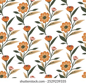 flores arte abstrata. padrão sem costura para decorar todos os desenhos de moda, tecidos, papéis de parede e impressões. em um fundo branco