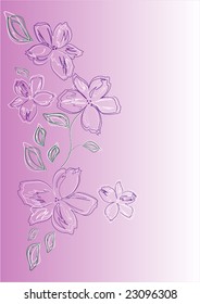 Flowers abstract background - vector illustration. Fully editable, easy color change.