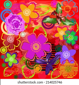 flowers abstract decorative ornaments background