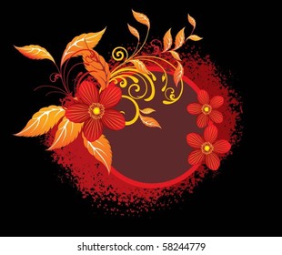 Flowers abstract grunge  background