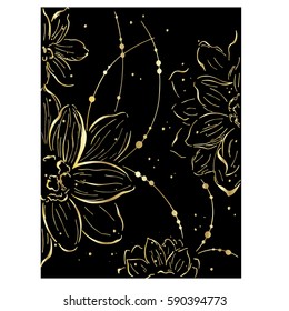 flowers abstract hand-drawn