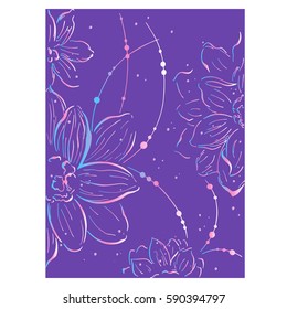 flowers abstract hand-drawn