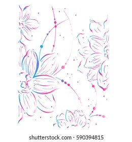 flowers abstract hand-drawn