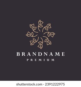 Flores símbolo de logotipo abstracto plantilla de diseño de icono ilustración vectorial